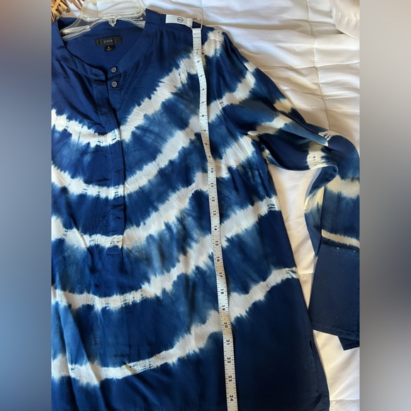 J. Crew Tie Dye Silk Henley Tunic - Picture 10 of 10